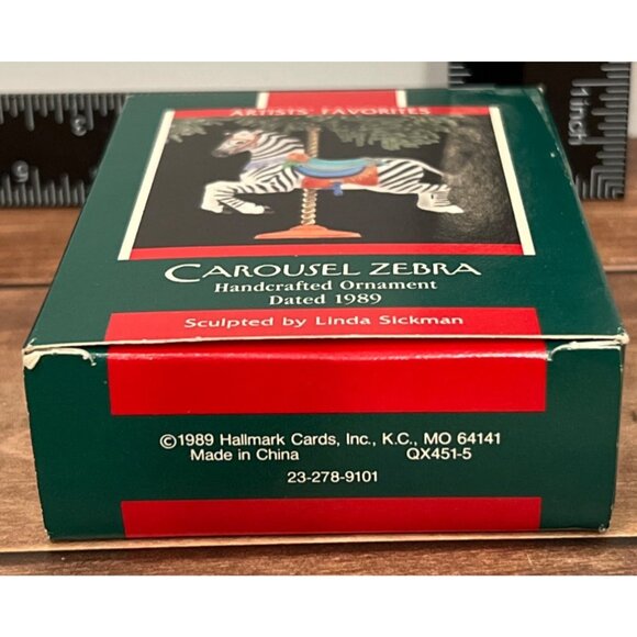 1989 HALLMARK KEEPSAKE ORNAMENT CAROUSEL ZEBRA BY LINDA SICKMAN ARTISTS FAVORITE - Picture 4 of 8